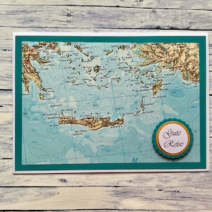 Grußkarte "Gute Reise" (Griechenland, Kreta), Reisekarte, Gutschein, Reisegutschein