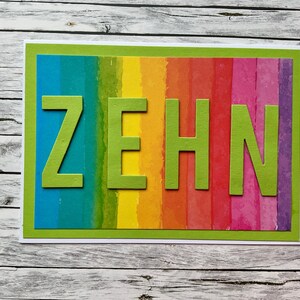 Glückwunschkarte zum Kindergeburtstag, 10. Geburtstag, Zehn, Glückwunschkarte zum zehnten Geburtstag, Kindergeburtstag,