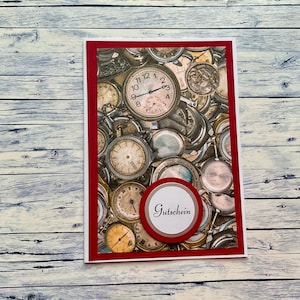 Gutschein "Uhr", Gutschein, Gutscheinkarte, Uhr,  Gutschein für eine Uhr, Zeit verschenken