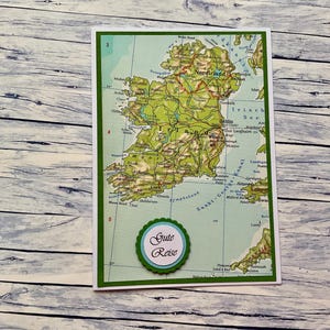 Grußkarte "Gute Reise" (Irland), Reisekarte, Reisegutschein