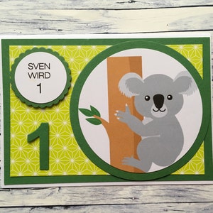 Glückwunschkarte zum Kindergeburtstag,  Glückwunschkarte zum Geburtstag, Kindergeburtstag, Eins, 1. Geburtstag