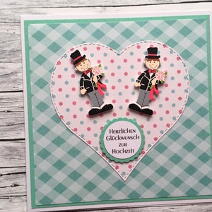 Hochzeitskarte für zwei Männer, Hochzeitskarte, Verpartnerung,