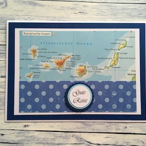 Grußkarte "Gute Reise", (Kanaren), Karte, Grußkarte, Reise, Reisekarten, Gutschein , Reisegutschein, Gute Reise Spanien, Kanarische Inseln