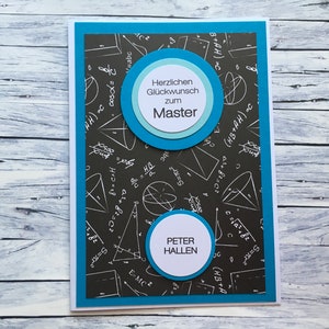 Glückwunschkarte zum Master,  Master, Masterprüfung, Universitätsabschluss,