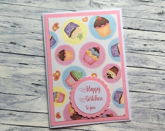 Glückwunschkarte „Cake“, Karte mit Tortenstück, Törtchen