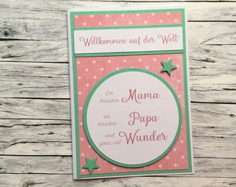 Congratulations card for birth, birth card, baby card, birth,