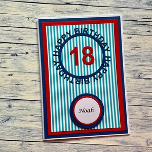 Personalisierte Glückwunschkarte "18",  Karte 18. Geburtstag,  Geburtstagskarte