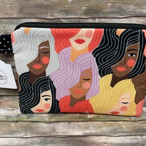 Reißverschlusstäschchen  „Bunte Vielfalt“, Täschchen mit Frauen aus aller Welt, Schminktäschchen, Kosmetiktäschchen, Universaltäschchen
