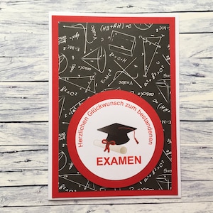 Glückwunschkarte zum Examen, Karte zum Examen, bestandene Prüfung,