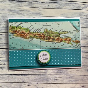 Grußkarte "Gute Reise" (Indonesien, Java, Bali), Reisekarte, Reisegutschein