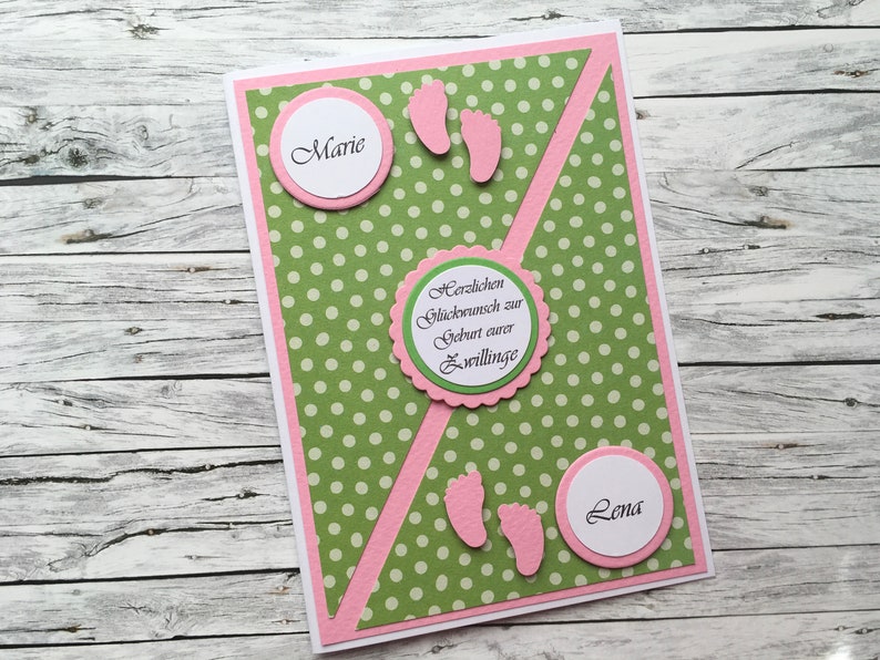 Birth/Twin Greeting Card, Birth Card, Twins, Twin Card, Twin Card, Twin Card, image 1