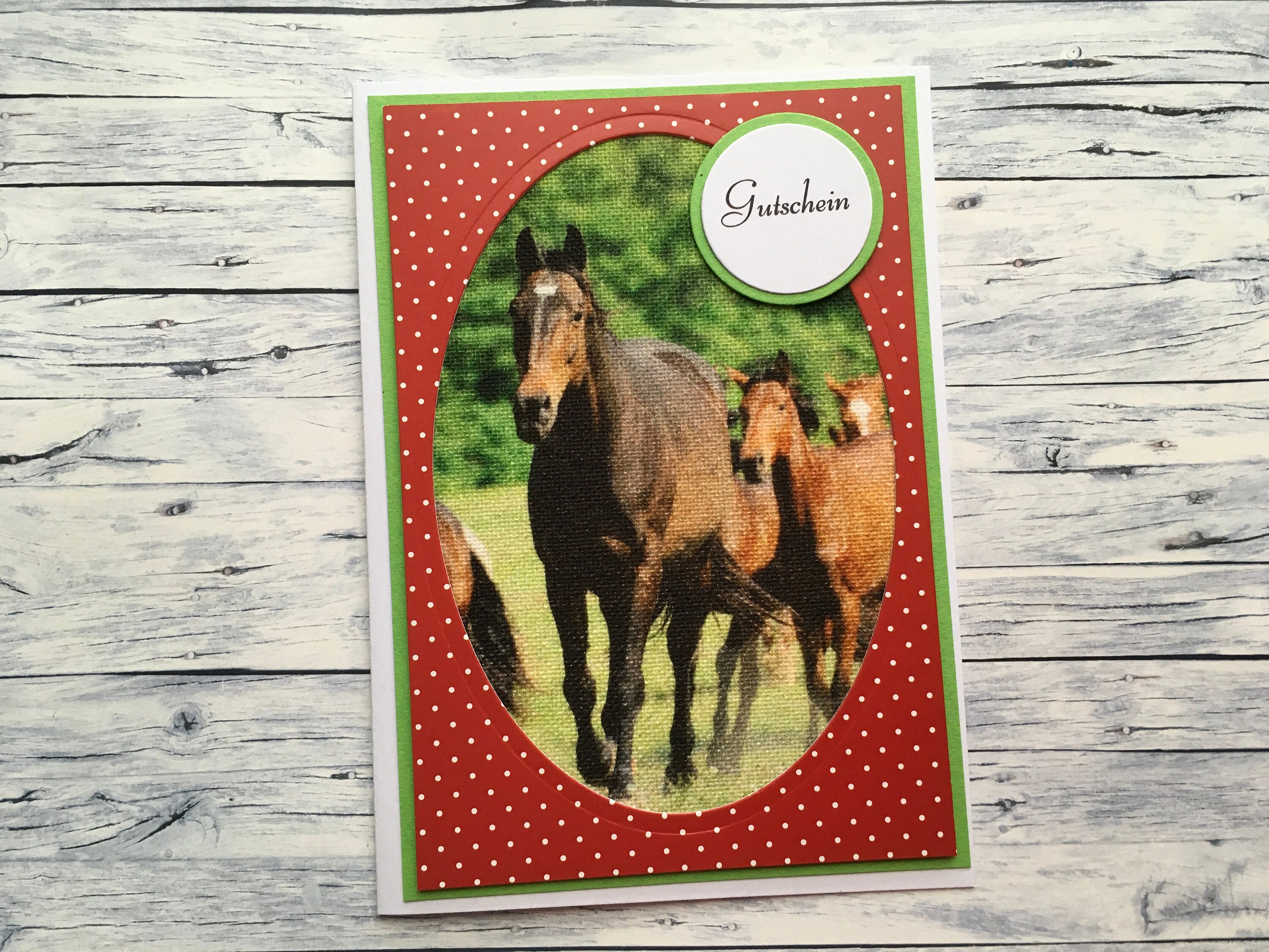 Gutschein Pferde Pferde Karte Pferde Grußkarte | Etsy