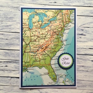 Grußkarte "Gute Reise" (USA/Kanada), Karte, Glückwunschkarte, Reisekarte, Gutschein, Reisegutschein, Reise, Gute Reise, New York, USA,