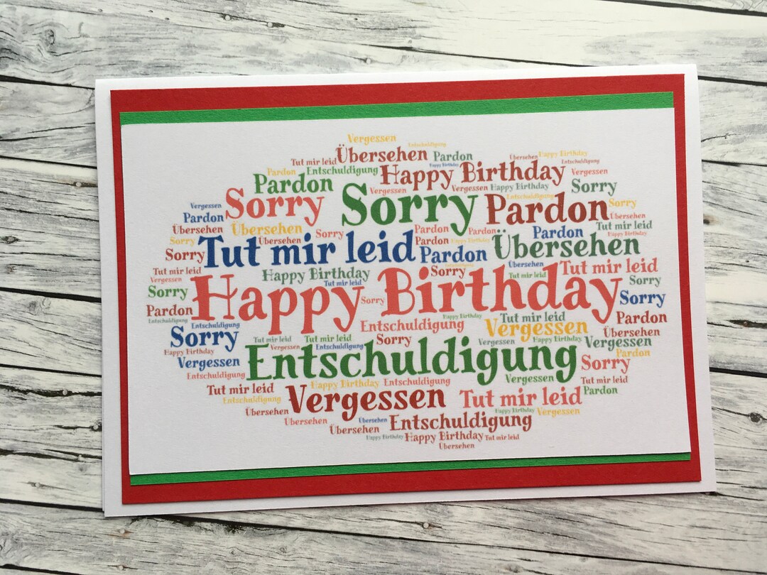 Glückwunschkarte zum Geburtstag verspätete Glückwünsche Etsy.de