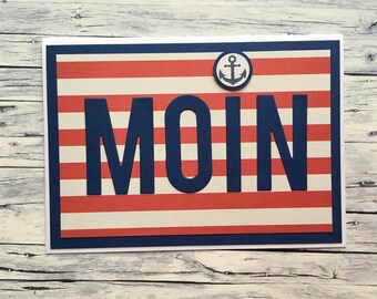 Maritime Grußkarte "Moin“, Moin,