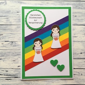 Hochzeitskarte für zwei Frauen, Hochzeit, Verpartnerung, heiraten, Hochzeitskarte, Karte zur Hochzeit,