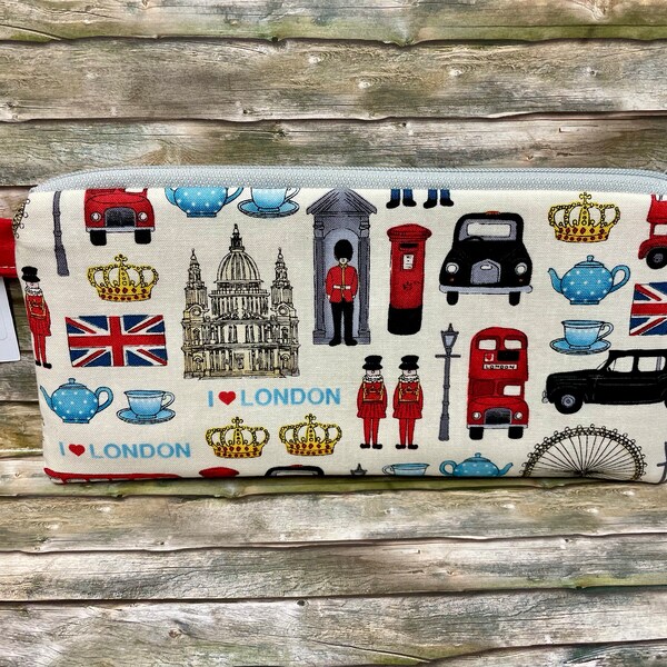 Mäppchen "London", Reißverschlusstäschchen mit London-Motiven,