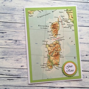 Grußkarte "Gute Reise" (Sardinien, Korsika), Karte, Grußkarte, Reise, Reisekarten, Gutschein , Reisegutschein, Gute Reise, Sardinien,Korsika