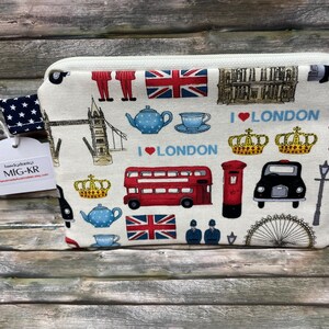 Reißverschlusstäschchen „London“, London, Täschchen, Mäppchen, Reißverschlusstäschchen, kleines Täschchen, Portemonnaie, Universaltäschchen