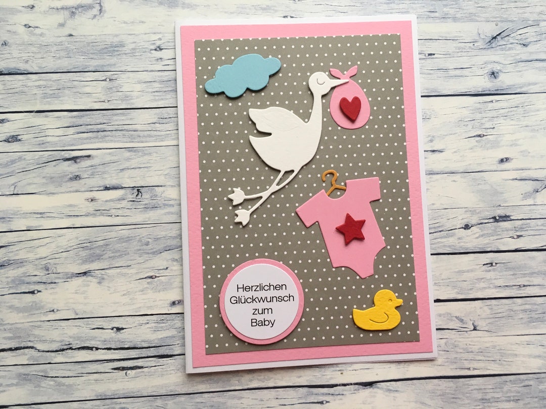 Congratulations Card for the Birth, Card for the Birth With a Rattle ...