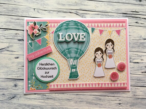 Hochzeitskarte Fur Zwei Frauen Hochzeit Verpartnerung Etsy 
