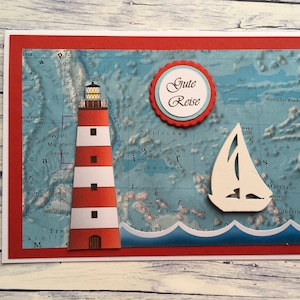 Grußkarte "Gute Reise" (Leuchtturm)