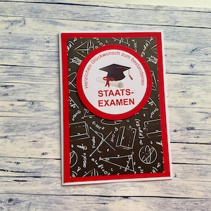 Glückwunschkarte zum Staatsexamen, Karte zum Examen,