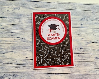 Glückwunschkarte zum Staatsexamen, Karte zum Examen,