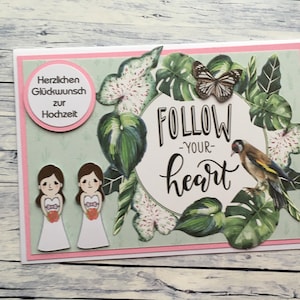 Hochzeitskarte für zwei Frauen, Hochzeit, Verpartnerung, heiraten, Hochzeitskarte, Karte zur Hochzeit,