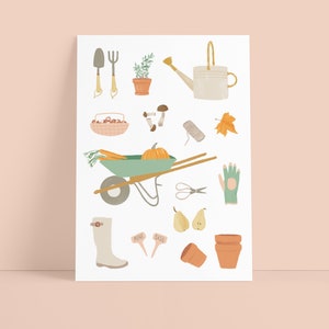 Postkarte, Garten, Herbst