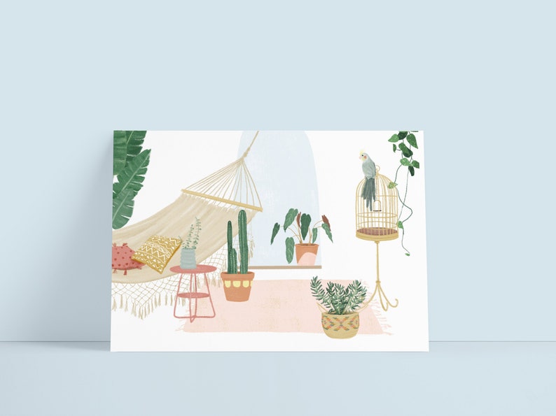 Postkarte, Pflanzen, Hängematte Bild 1