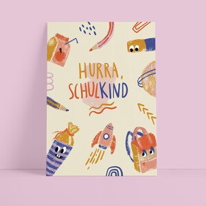 Postkarte Hurra Schulkind