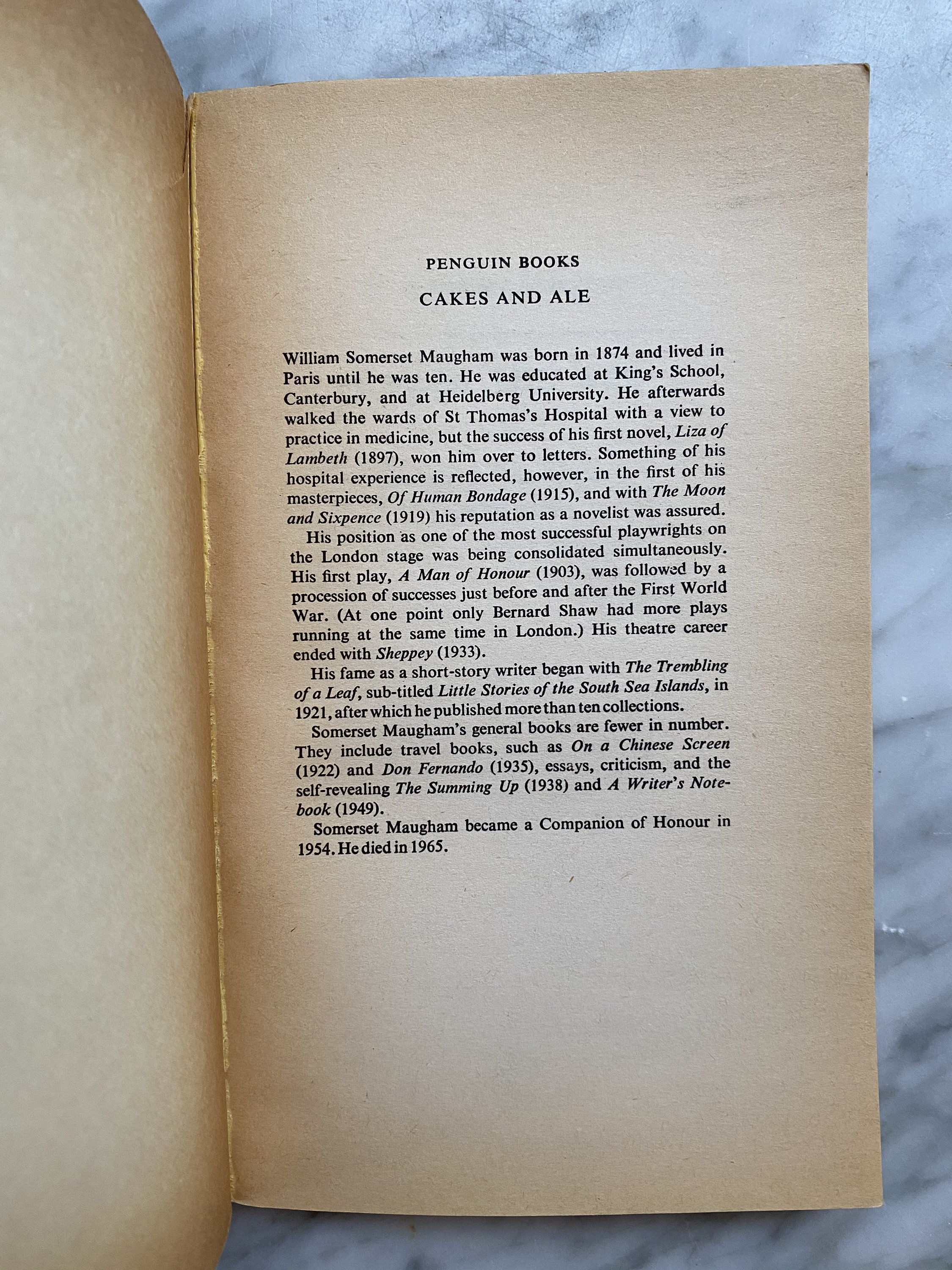 Cakes and Ale by W. Somerset Maugham vintage Penguin Books Etsy
