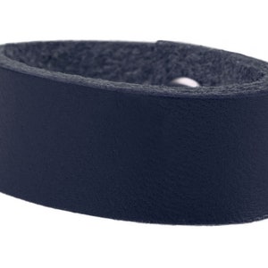 Leather Belt Loops Navy Blue