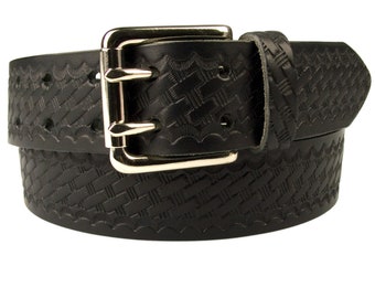 Tex Shoemaker and Sons Leather Police Duty Belt. Basketweave