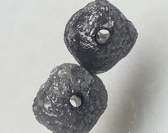 2 PCs ,6.01M To 7.00M, Natural Full Rounded Balls Type Perfected Central Dril Hole Big Size Rough Diamond Stone. 4.25 Cts,.,,0.1000mm Drill