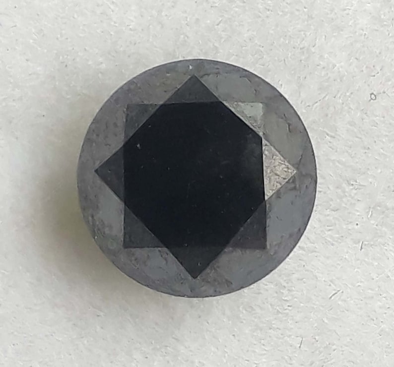 2.85 Carat 1 PCs Excellent Superb Big Brilliant Natural Full Light Black Full Round Cut Faceted Polished Loose Diamond..6.52M\u00d77.90M\u00d77.90M.