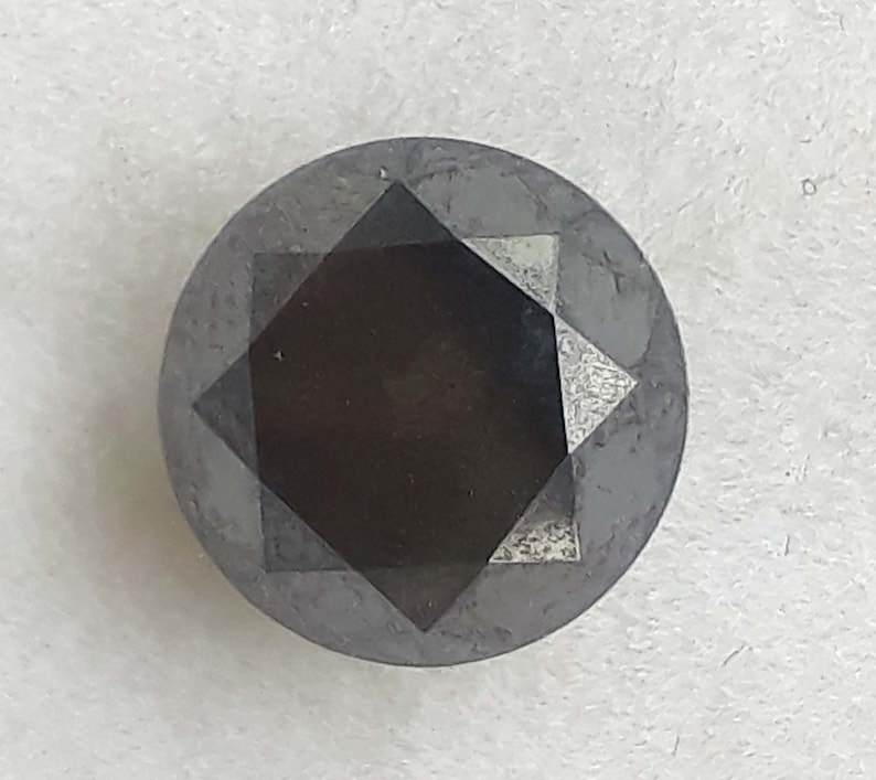 2.85 Carat 1 PCs Excellent Superb Big Brilliant Natural Full Light Black Full Round Cut Faceted Polished Loose Diamond..6.52M\u00d77.90M\u00d77.90M.