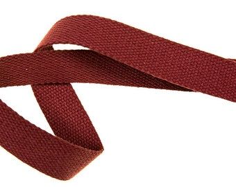 1 m webbing - cotton - dark red - 30 mm - wine red - colour 750
