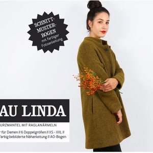 Papierschnittmuster Studio Schnittreif Frau Linda Kurzmantel Etsy