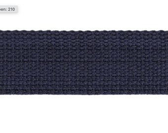 1 m webbing - cotton - dark blue - 40 mm - colour 210