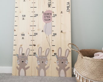 Rabbit boho wooden bar for children - personalized and sustainable baby gift for baptism, birth or first birthday!