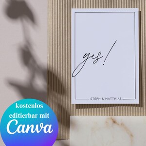 Minimalist Wedding Poster Yes Yes Love Wedding Wedding Gift Personalized with Name & Date Poster Gift for Anniversary