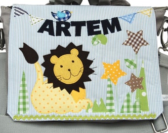 Kindergartenrucksack mit Namen -Kleiner Löwe- Dschungelparty Löwe Rucksack Kindergarten Kinderrucksack Junge personalisiert Set ab 1 Jahr