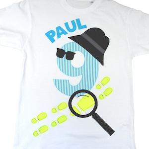 Birthday shirt - detective birthday gift agent party children&#39;s birthday shirt with name, agent, children&#39;s shirt, detective party boys