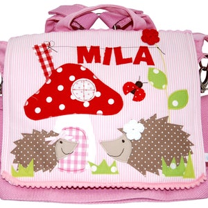 Kindergarten backpack with name - Little hedgehog backpack personalized kindergarten bag kindergarten child children&#39;s backpack girl forest animals