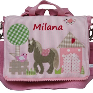 Kindergartenrucksack mit Namen Mein kleines Pony Pferderucksack, Pferd, Rucksack Rosa, Mädchenrucksack, Taufgeschenk Bild 1