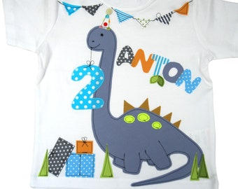 Chemise d'anniversaire DINO - chemise d'anniversaire enfants, chemise d'anniversaire, chemise pour garçons, personnalisée avec nom, avec numéro, dinosaure, garçons