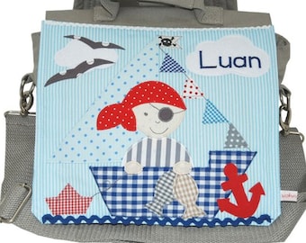 Kindergartenrucksack mit Namen - Ahoi, Pirat - Piratenrucksack, personalisiert, Rucksack, Kindertasche, Kitatasche, Kindergartenstart