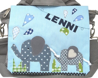 Kindergartenrucksack mit Namen Kleine Elefanten- grau          Geschenk Rucksack Kindertasche, Kindergartenkind Kindergartentasche Elefant